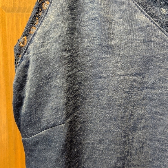 Bobeau Blue Mini lined Slip Dress with Spaghetti Straps - Picture 5 of 12